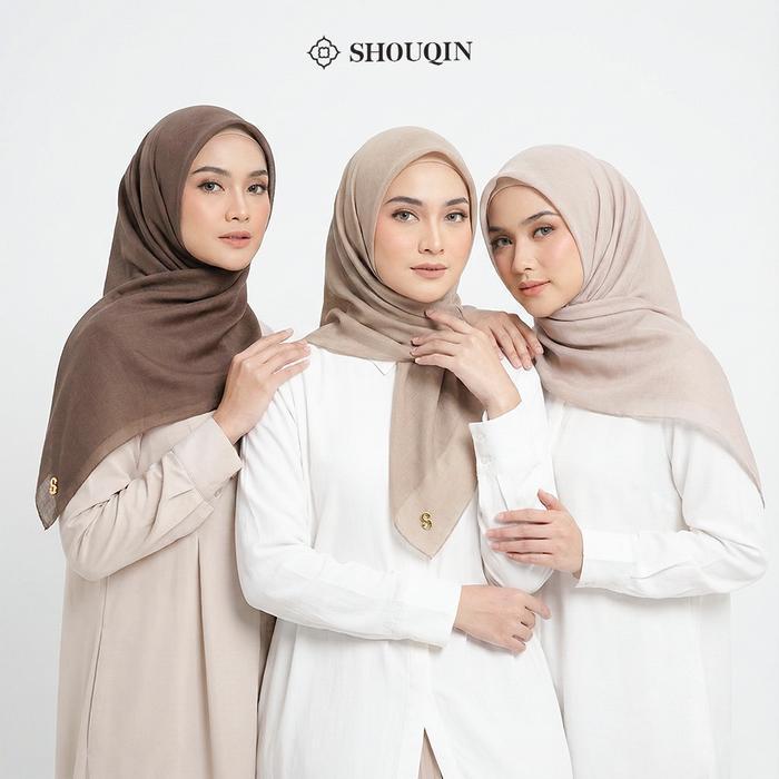 Shouqin Nala Square Logo - Scarf Hijab Basic Voal Square Lasercut (Hijab Segi Empat Bahan Voal Premi