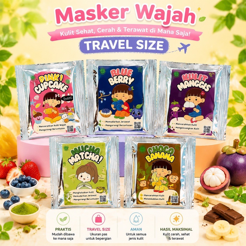 (5gr) Masker Organik Terlaris/Masker Wajah Anak/Face Mask Organic/Masker Wajah Murah/Special