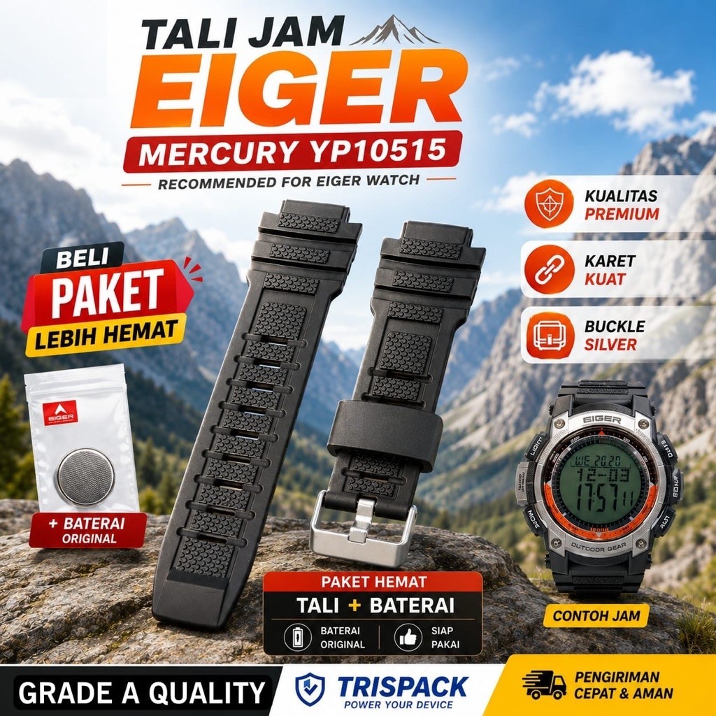 Strap Tali Jam Tangan Eiger Mercury YP10515 PROMO PAKET TALI+BATERAI Watch