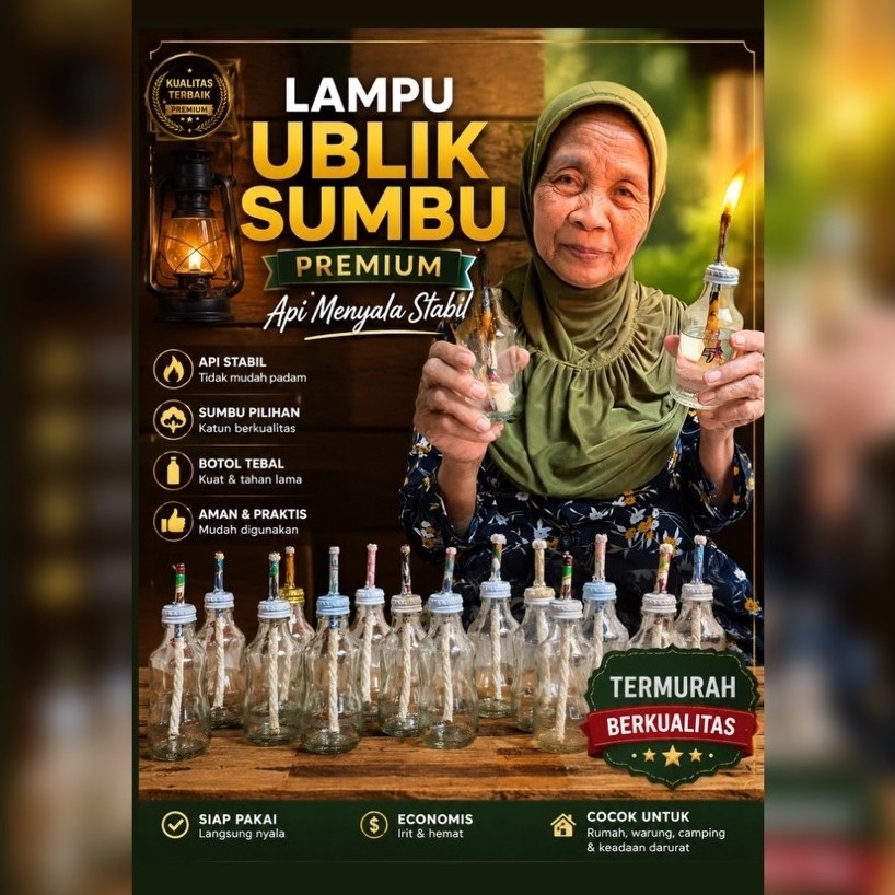 Lampu ublik sumbu premium - ublik sumbu minyak tanah - lampu sumbu ritual