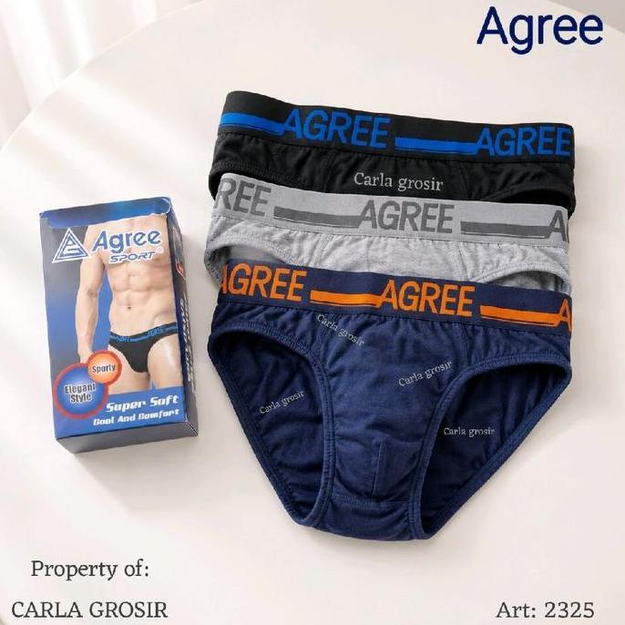 [3pcs] agree 2325 - celana dalam pria AGREE SPORT ART:2325 BAHAN COTTON