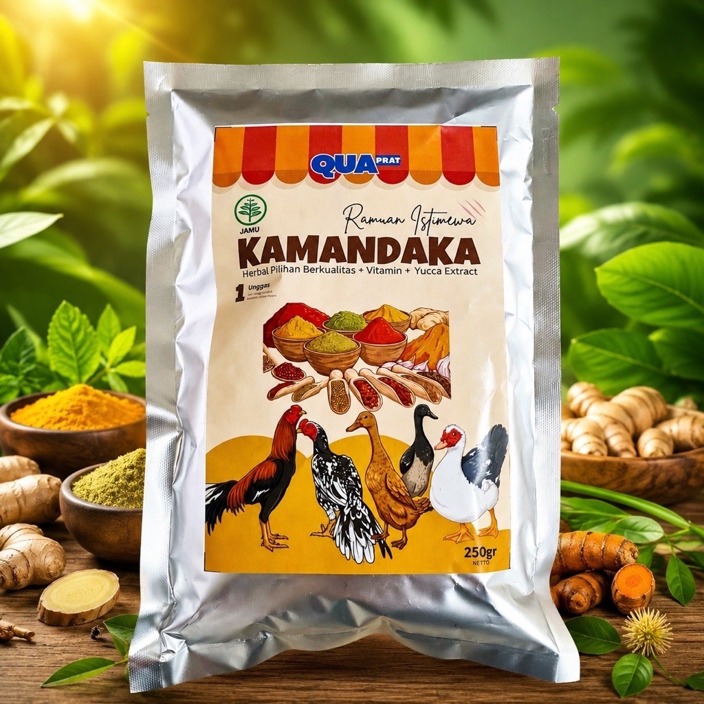Kamandaka Penambah Nafsu Makan untuk Unggas Ayam Bebek Mentok 200g Serbuk Halus dengan Vitamin Miner