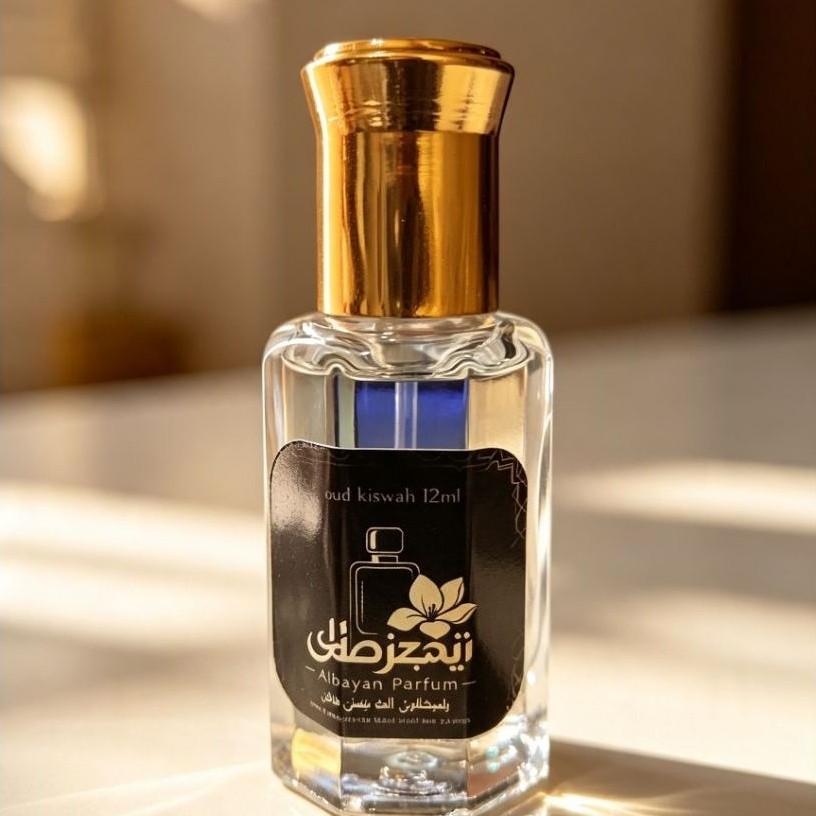 Parfum Oud Kiswah 12ml/6ml/3ml Albayan Parfum botol kaca tutup emas