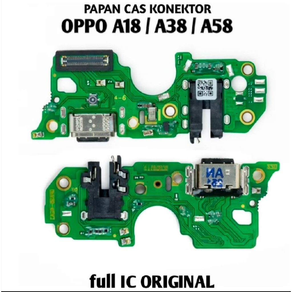 Papan Cas charger Konektor OPPO A18 A38 A58 Full IC Original USB
