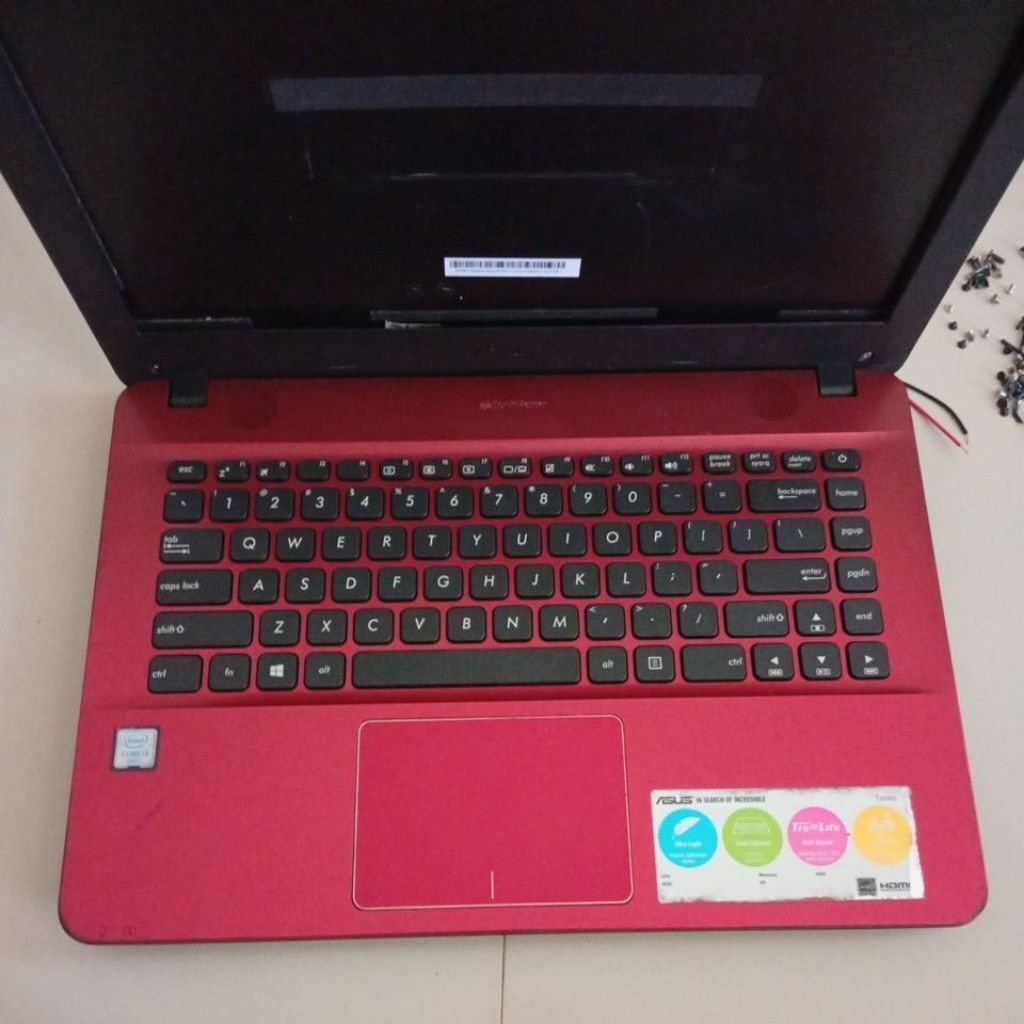 casing asus x441 x441m x441u x441n merah fullset lengkap