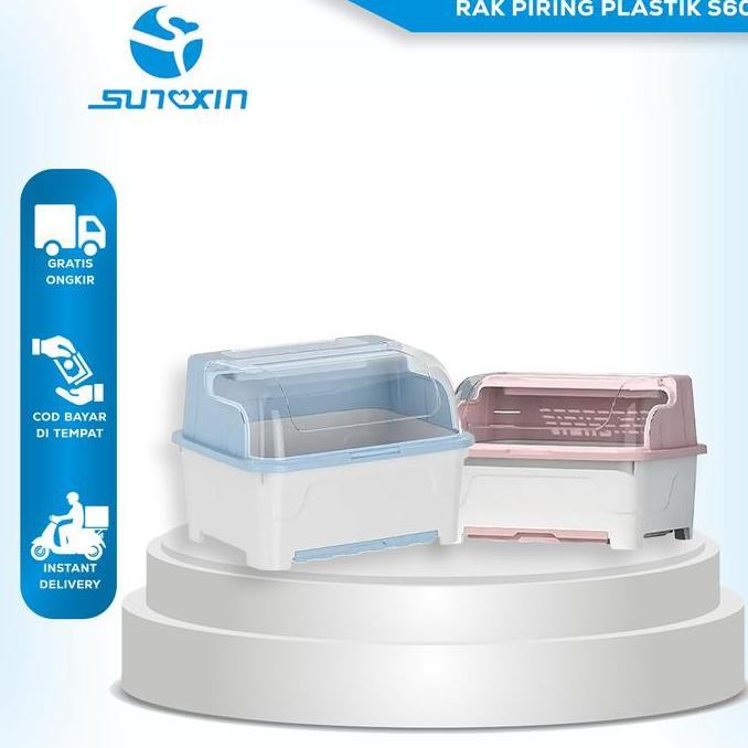 Sunxin-Rak Piring Plastik S60/ Rak Pengering Piring / Sendok Rak Dapur