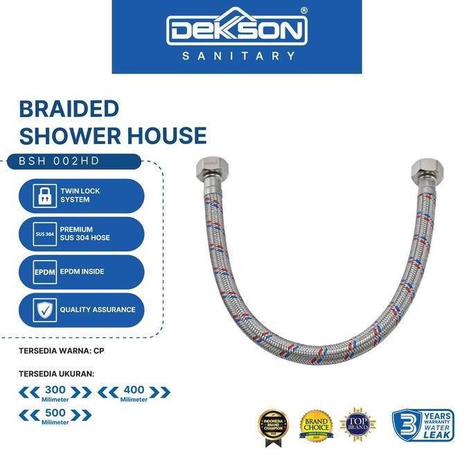 Bangkaos3 - Dekkson Braided Shower Hose Sus 304 Selang Shower Stainless Bsh 002Hd Silver Stainless S