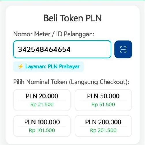 script html bukaolshop token pln ui