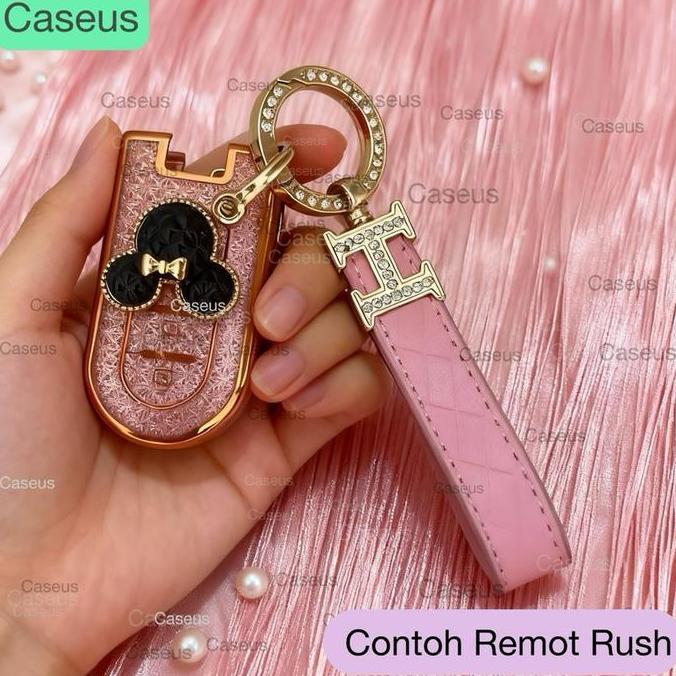 Cover Kunci Coquette Glitter TPU Bling Kartun Premium Mobil Untuk Toyota All New Rush GR Sport 2018 