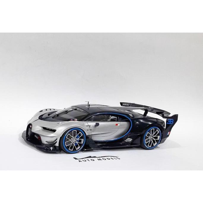 1:18 AUTOART BUGATTI VISION GT ARGENT SILVER/ BLUE CARBON AU1NDO