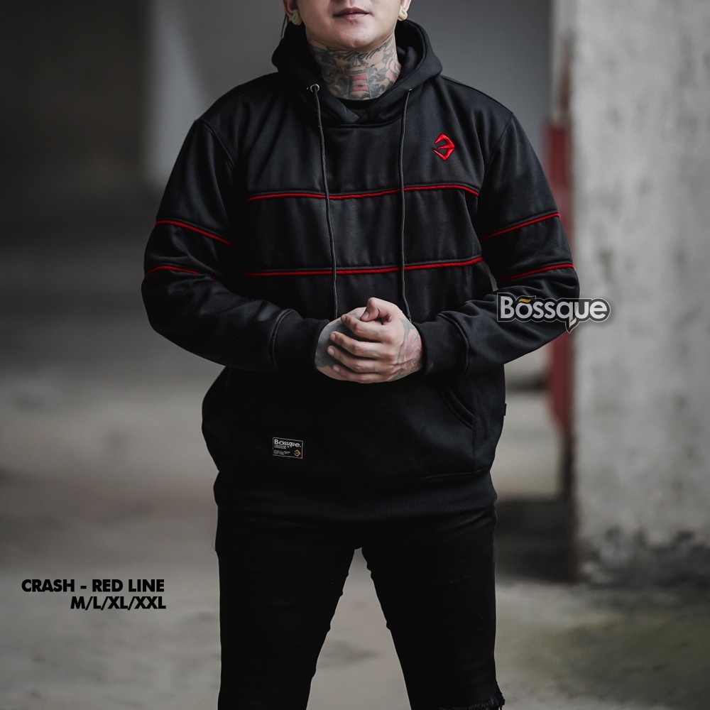Bossque - Crash Hoodie Pria Bordir Jumper | Hoodie Distro Pullover Sweater Pria Switer