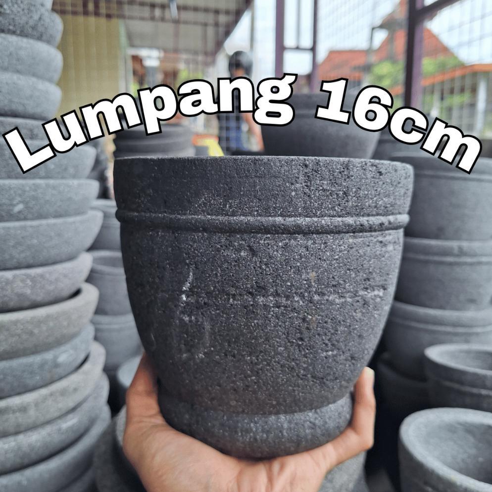 Lumpang Batu Merapi 16cm Asli Pengrajin Magelang | Lesung Batu Penumbuk Bumbu Dapur Batu Alam