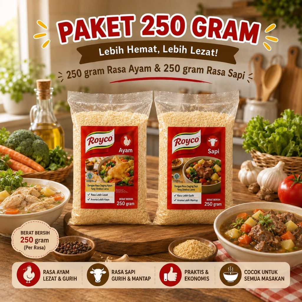 Royco Kaldu Bubuk Ayam dan Sapi 250gram&500gram Gurih Mantap