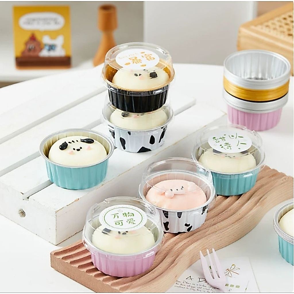 (10pc) Cup Aluminium Foil Bulat 125ml (Cup+Tutup)