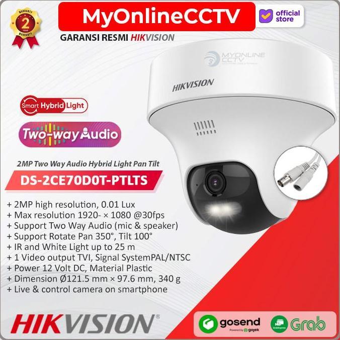 Espio - Ds-2Ce70D0T-Ptlts Hikvision 2Mp Two Way Audio Pan Tilt Camera Hybrid Light Cctv Kamera Analo