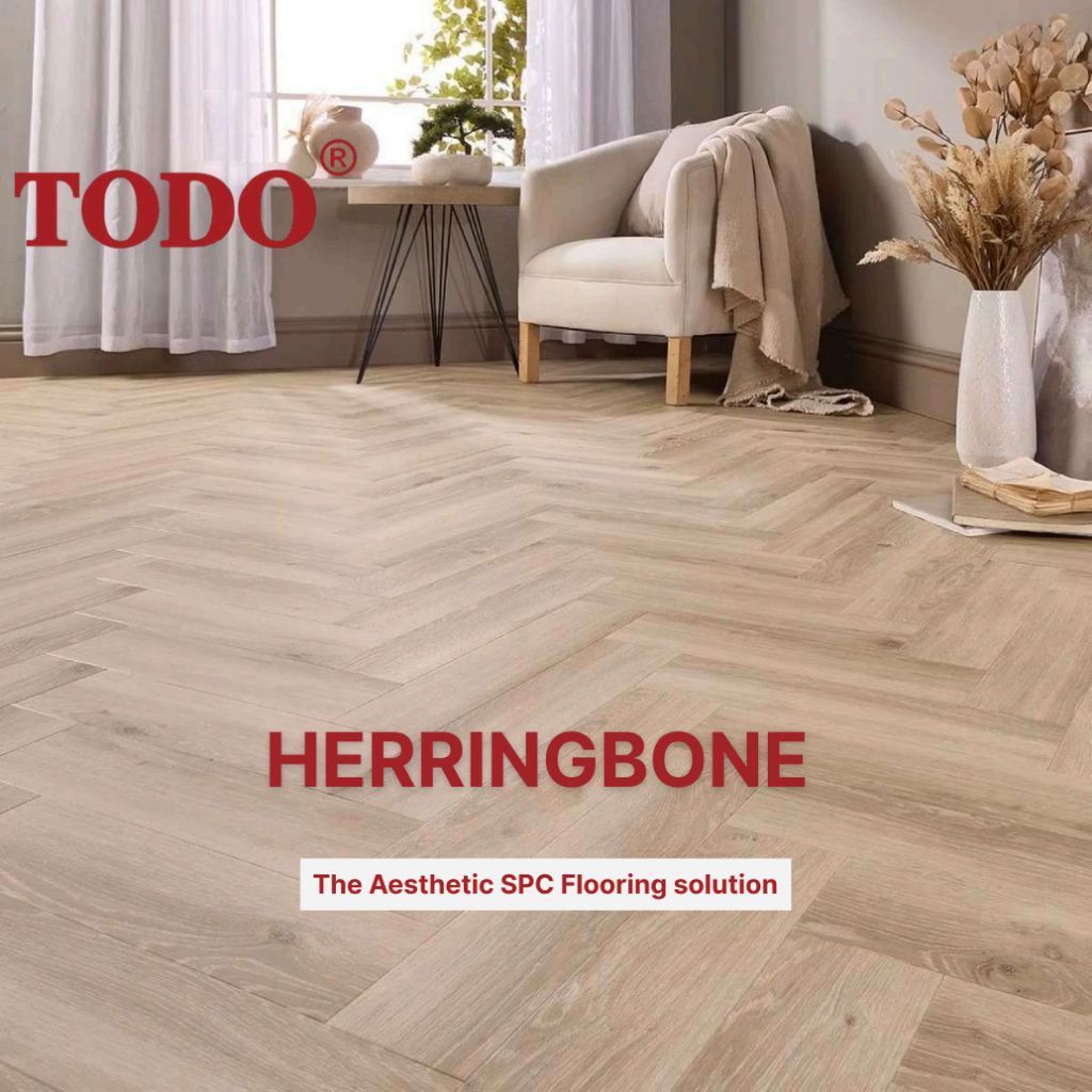 SPC Herringbone & Chevron Todo Tebal 6 mm - Motif Parket Kayu Lantai Interior