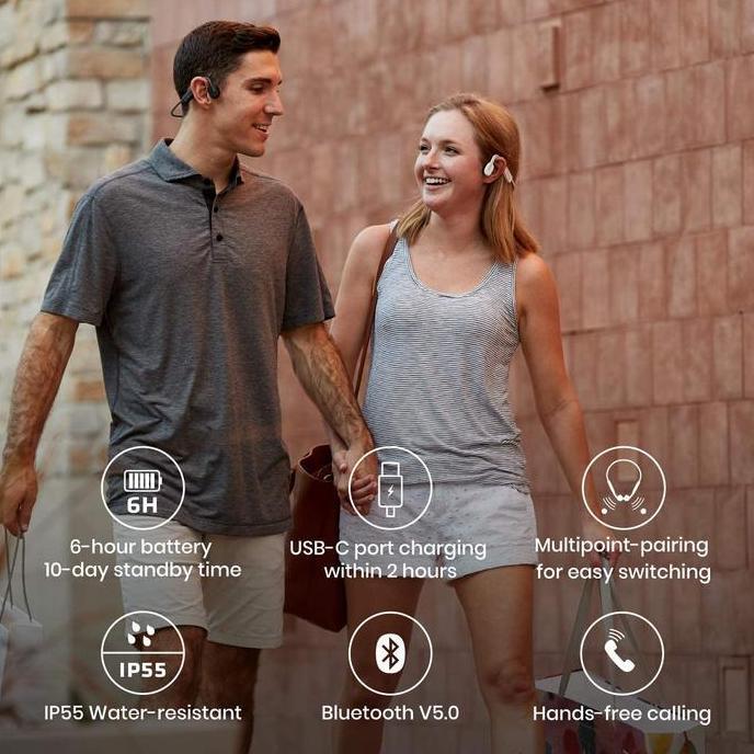 Shokz OpenMove Wireless Bone Conduction Open-Ear Headphones Open Move