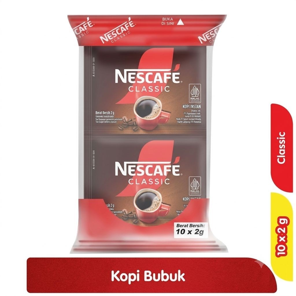 10 Sachet Nescafe Classic Kopi Instan Rasa Original