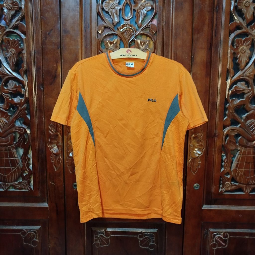 KAOS JERSEY RUNNING OLAHRAGA SPORT DRYFIT FILA SIZE M SECOND