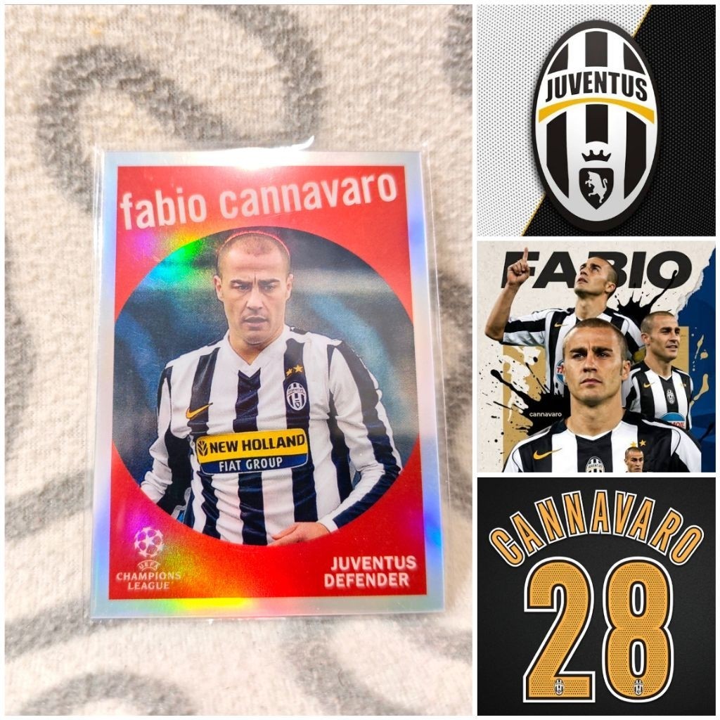 Fabio Cannavaro Juventus topps Defender Champions League Hologram kartu bola