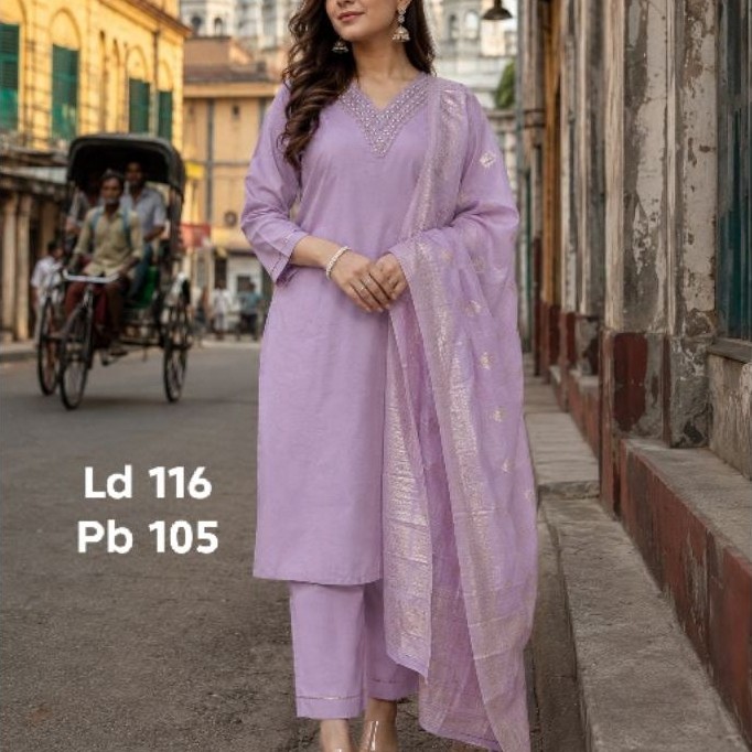 Anarkali Katun Premium Set Bordir warna pastel celana Selendang Baju India Kostum Simpel Bollywood k