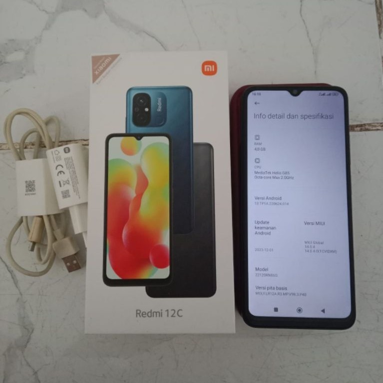 Xioami Redmi 12c Ram 4/128 gb Second Berkualitas