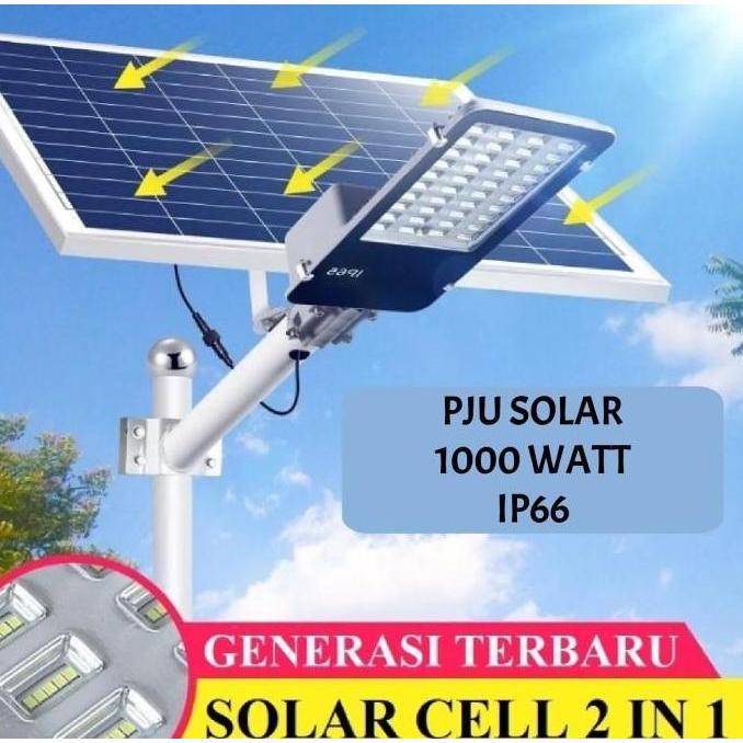 Lampu Jalan 1000w Solar Cell Lampu PJU 1000 watt Solar Panel 2 in 1 Lampu Pju Solar Panel