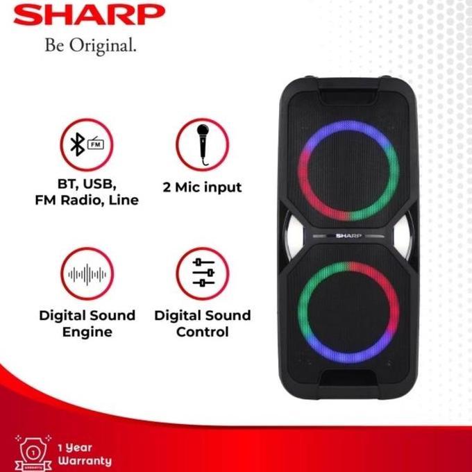 BEBAS ONGKIR - SHARP SPEAKER PS 925 PARTY AUDIO PS925 PORTABLE PS-925 KARAOKE FREE MIC