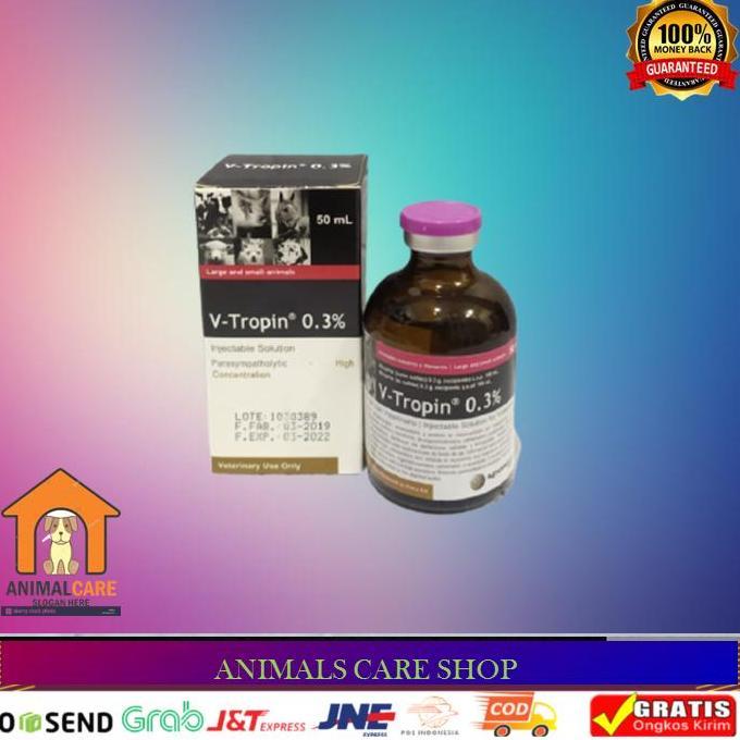 NEW V-TROPIN 0.3% (Atropin injeksi untuk hewan) 50 ml PROMO