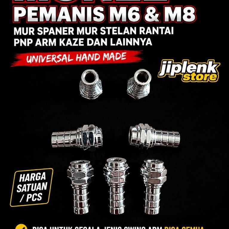 Mur Monel Pemanis Setelan Rantai m6 & m8 Mur Spanner Mur Setelan Rantai PNP Swing arm Universal Hand