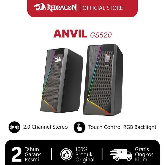 Redragon Anvil Gs520 Rgb Speaker Classic Design And Simple Structure 2.0 Channel Stereo Speakers