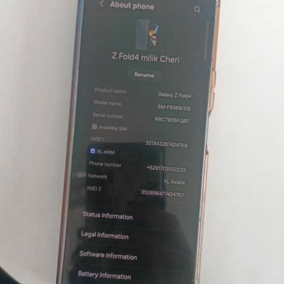 Samsung Galaxy Z Fold 4 Second Minus LCD