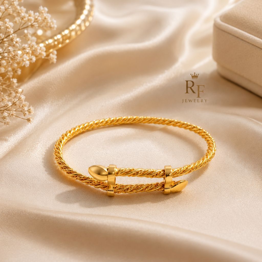 Gelang Lilit Bayi/Anak Gelang ulir bayi anak titanium sepuh emas gelang aceh tempah