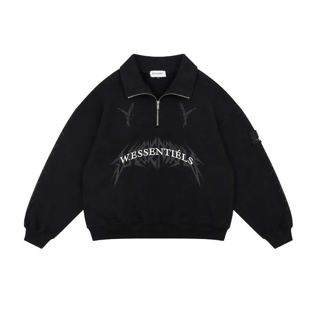 W.Essentiels Colibri Half Zip Washed Jacket Black
