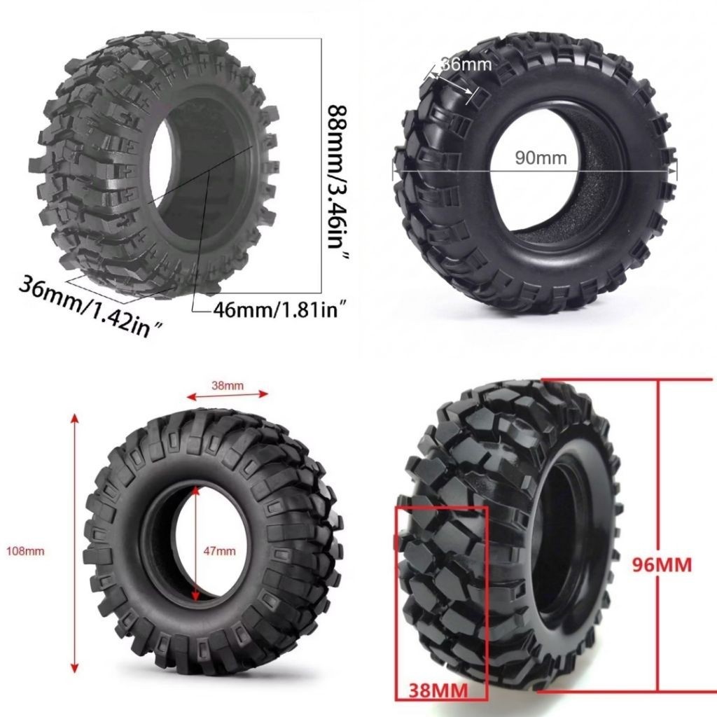 Ban 1.9 Rc Rc axial scx10 Traxxas trx4 Mn999 Rgt 1/10 ban Rc 1.9 88-120mm