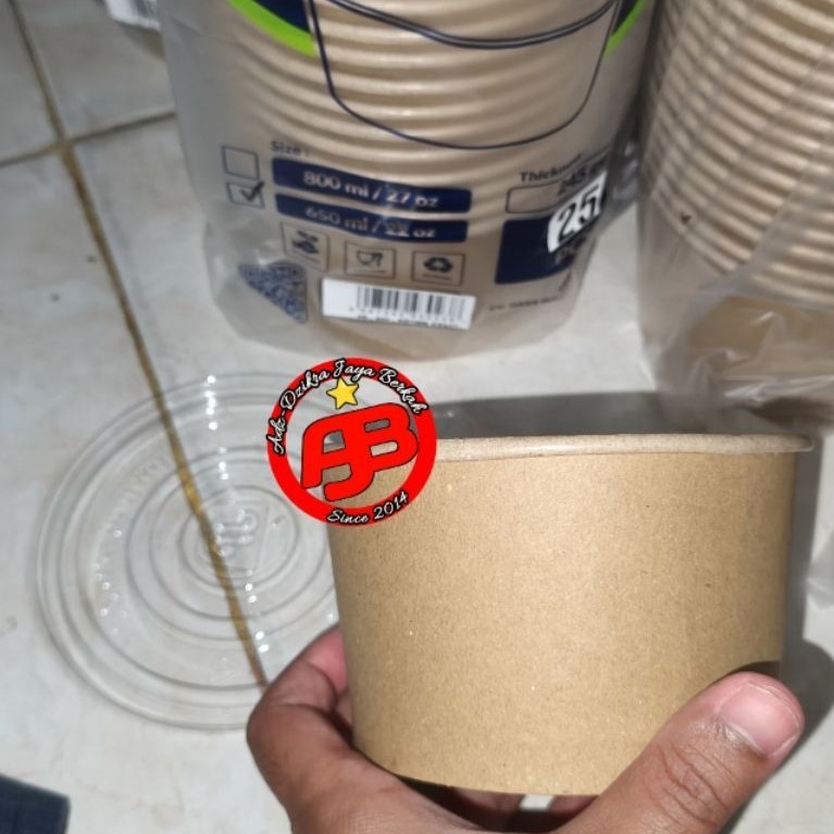 Paper Bowl Kraft 650mL 22oz | Wadah rice bowl