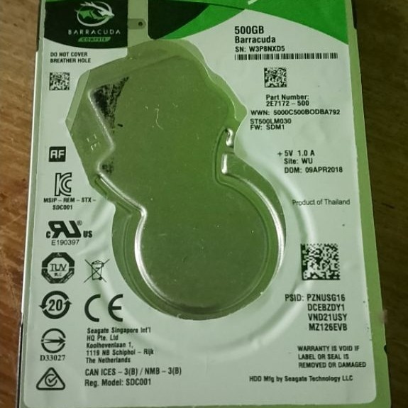 HARDDISK LAPTOP SEAGATE 500GB – KONDISI MATI/RUSAK