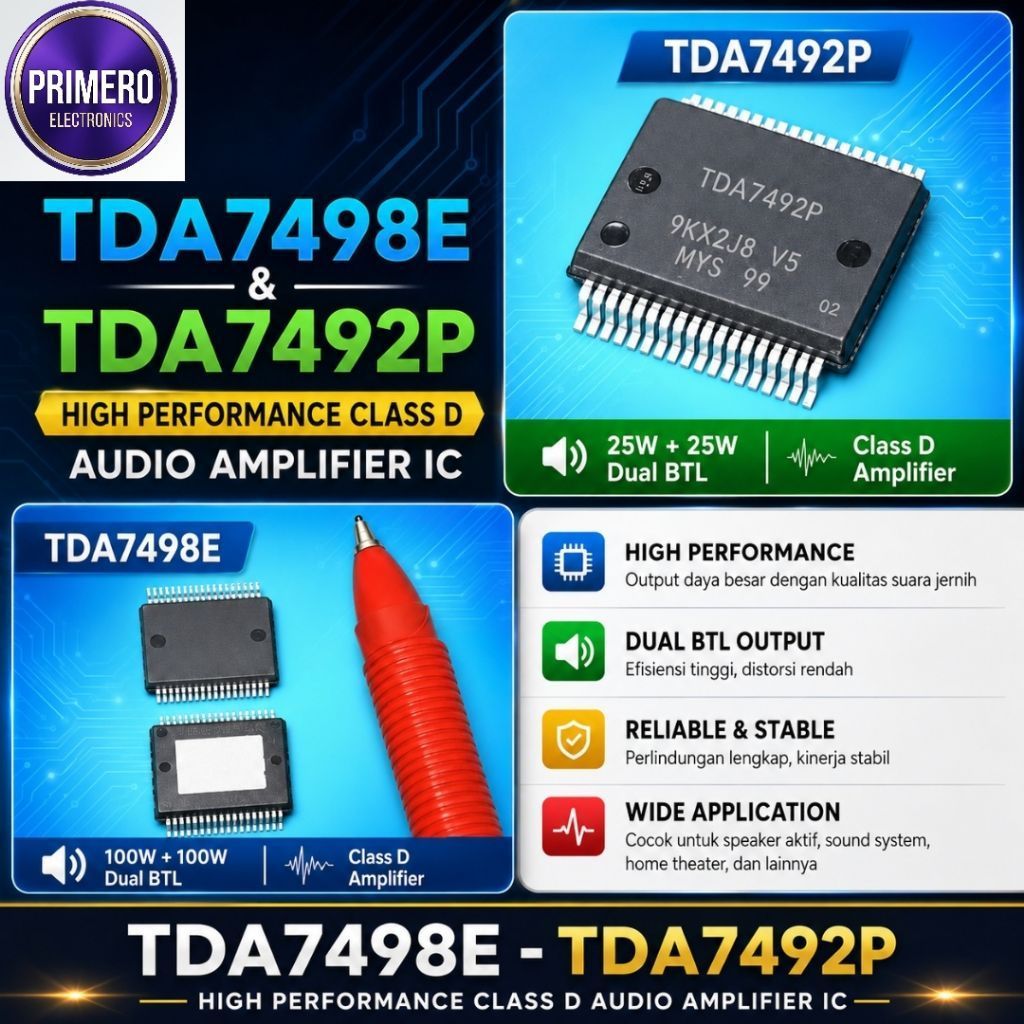 IC TDA7492P TDA7498ETR 100W + 100W Dual BTL Class D Audio Amplifier TDA 7498E TDA 7492P