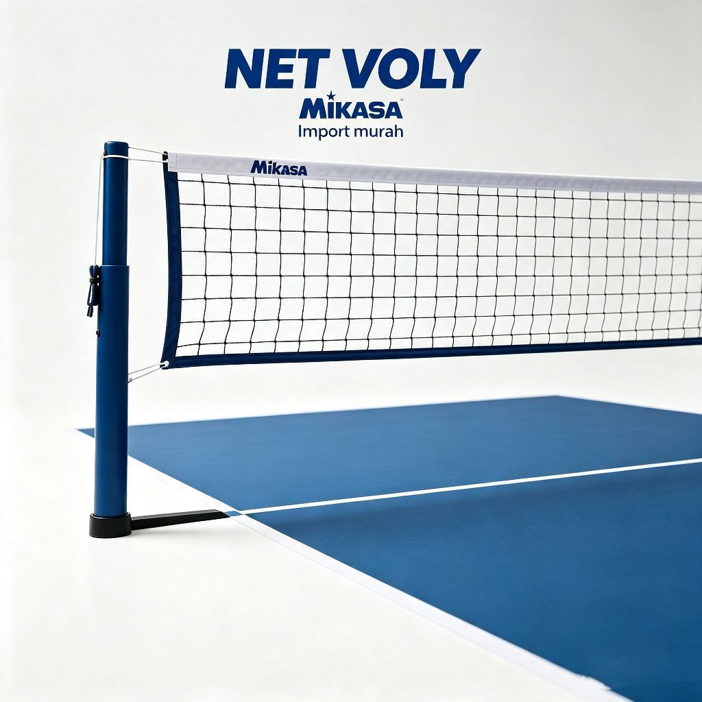 Jaring Voli Mikasa Net Voly Portable untuk Lapangan Voli Indoor Outdoor