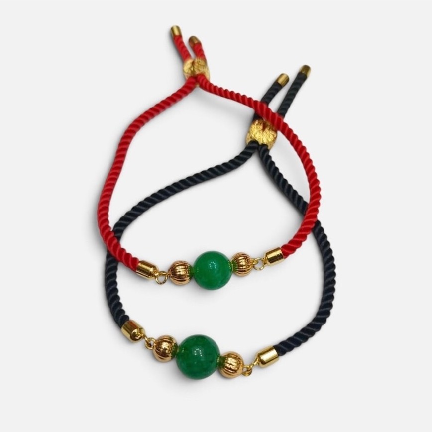 Gelang Giok Single Tali Pandora / Gelang Batu Giok Asli