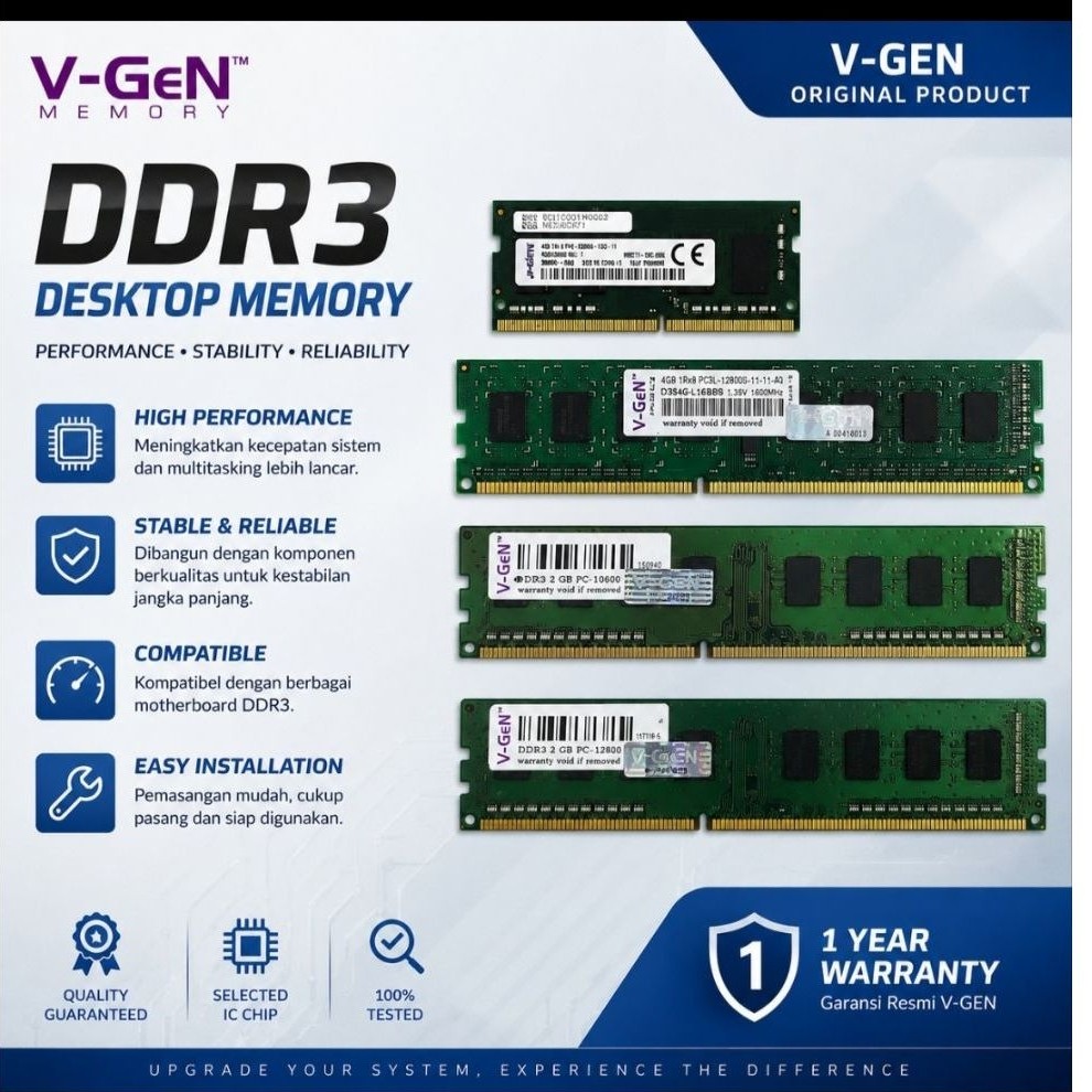 RAM V-GEN DDR3L 4GB 2GB