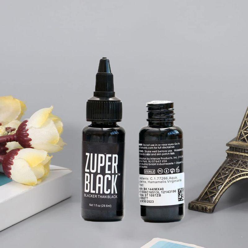 Zuper Tinta Hitam Tattoo 1oz Ink Tatto 30ml Tinta Tatto Super Black Pigmen Pewarna Tato High Quality