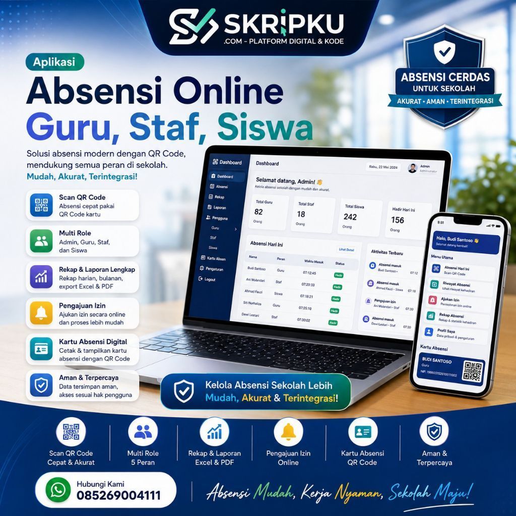 Script Source Code Aplikasi Absensi QR Code