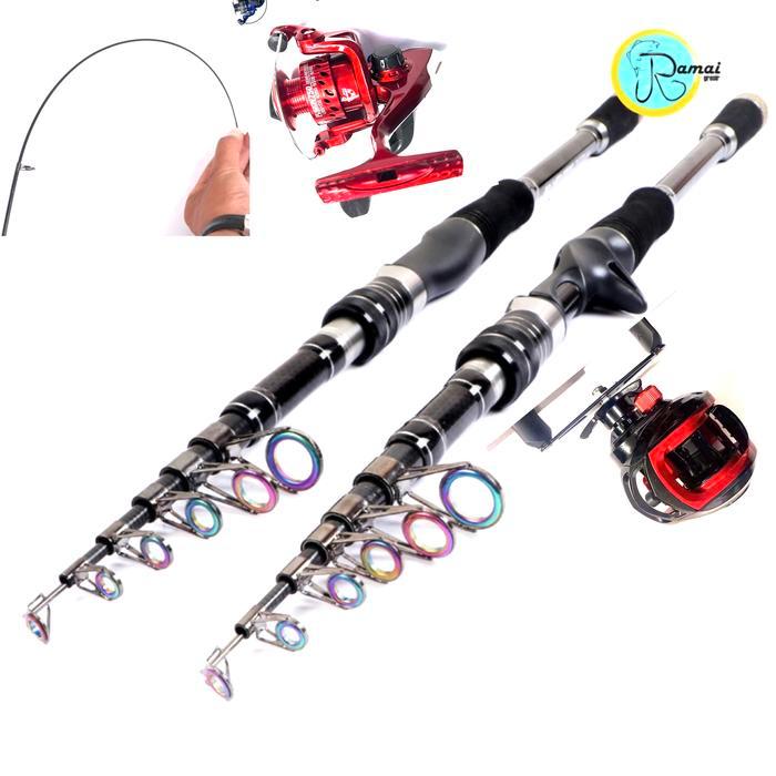 SET JORAN CASTING SPINNING ULTRALIGHT UL RUAS PENDEK ACTION MH REL MET - spin1.8+rel2000