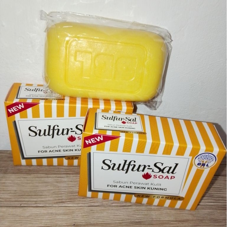 Sulfur-Sal Soap Sabun Perawat Kulit untuk Acne Skin Kuning Bar Soap