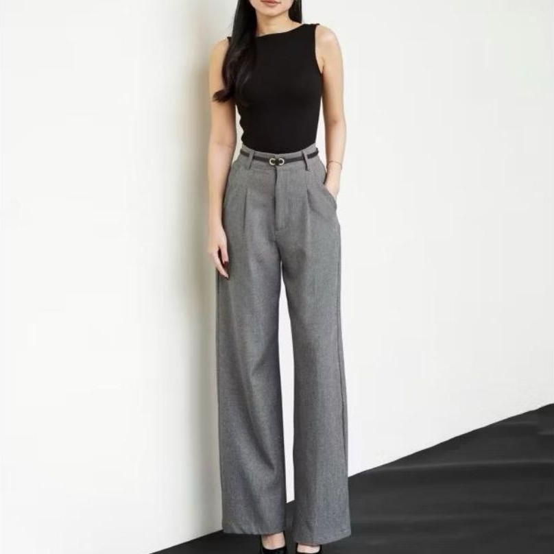 Celana Panjang Wanita Viona Kulot Loose Bahan Semiwool Premium