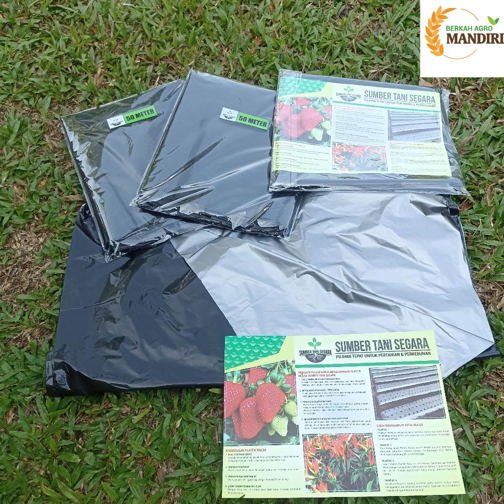 PLASTIK MULSA HITAM PERAK 50 METER MTR Diskon