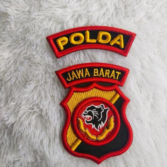 Logo Polda Jawa Barat Bordir Timbul 3D