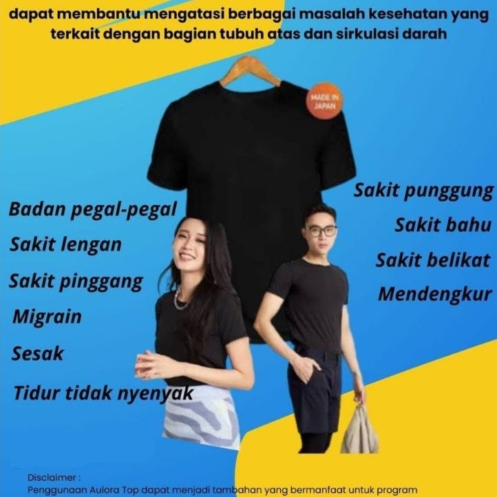 Aulora Top Basic Hitam Kaos Kodenshi