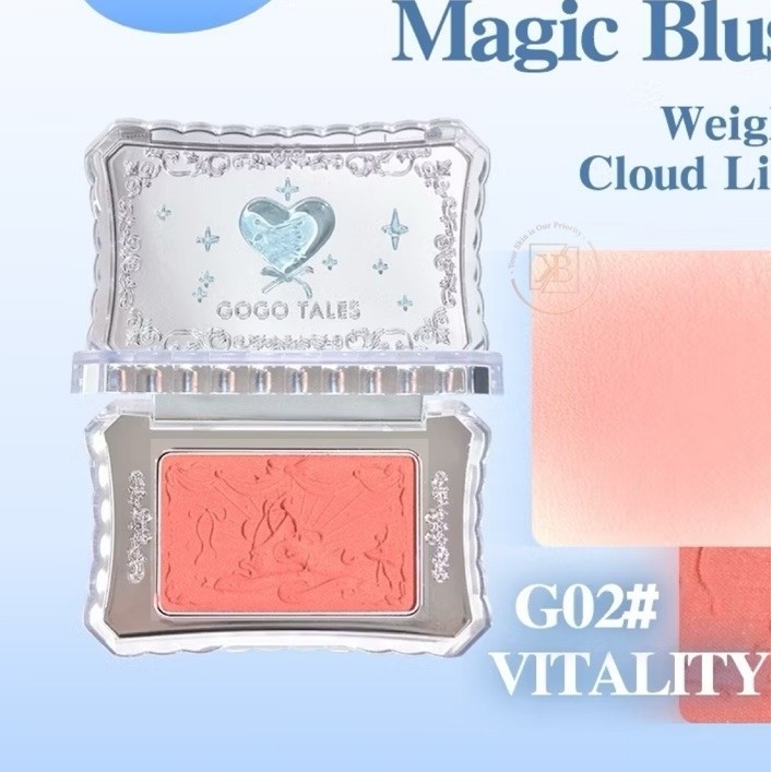 GOGO TALES Magic BlushGems Crystal Velvet Matte Blush On Powder Pigmented Natural Look Ringan Halus 